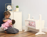 Amish-Made Wooden Deluxe Doll Swinging Cradle