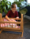 Amish-Made Wooden Deluxe Doll Swinging Cradle