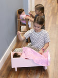 Amish-Made Wooden Rebekah's Collection Doll Cradle with Blanket Set