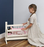 Amish-Made Wooden Deluxe Doll Swinging Cradle