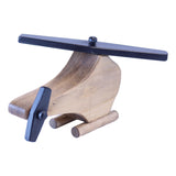 Wooden Helicopter Toy with Spinning Propeller, Child-Safe Finish