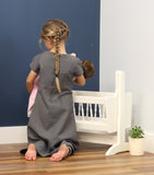 Amish-Made Wooden Deluxe Doll Swinging Cradle