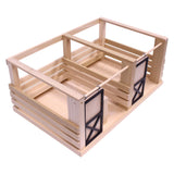 Amish-Made Wooden 2-Stall Horse Stable Toy with Sliding Doors