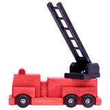 Amish-Crafted Wooden Ladder Fire Truck Toy