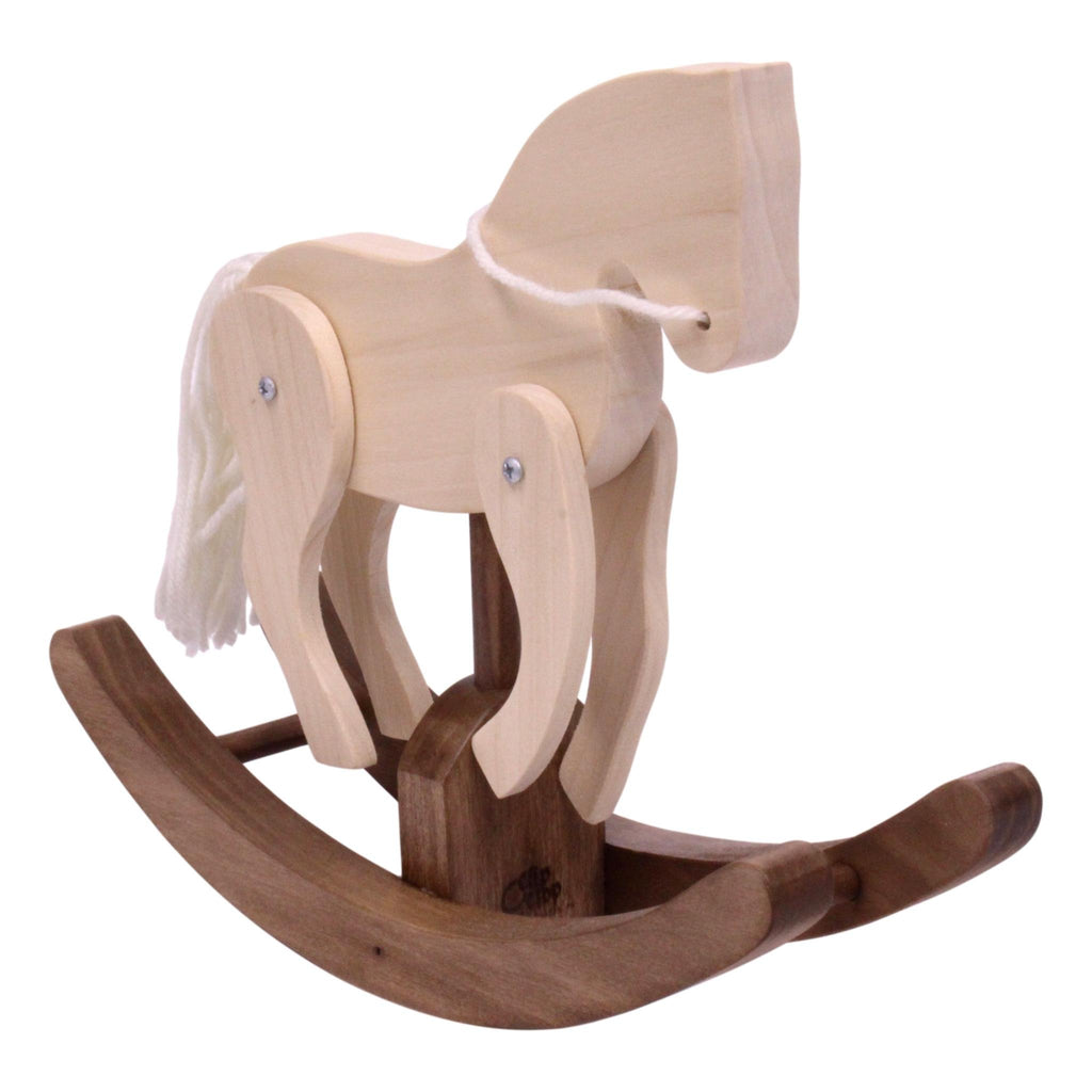 Amish-Made Wooden Rocking Clackity Horse Toy, Child Safe Finish