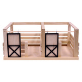 Amish-Made Toy Wooden 2 Stall Horse Stable