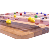 Wahoo Aggravation Marble Game Board Set - Multiple Wood Species - Large 24" Wide - Double-Sided - with XLarge 1" Marbles and Dice Included