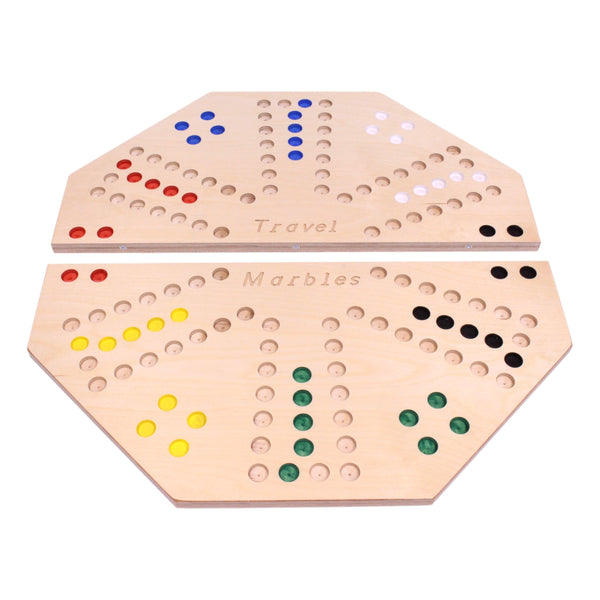 Travel Marble Chase Board Game Set, DoubleSided 23" Wide Board