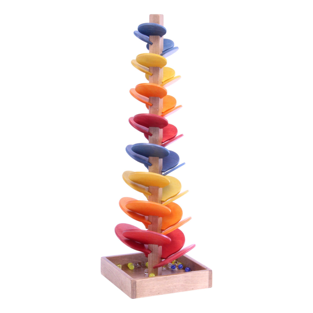 AmishToyBox.com Marble Tree Wooden Toy - Child-Safe Finish - Pack of Marbles Included