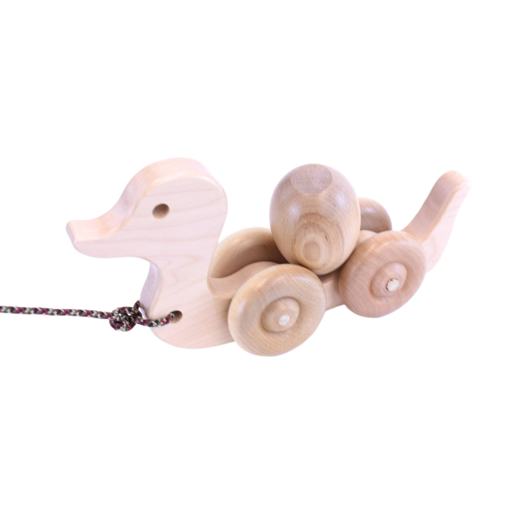 Toddler Duck Pull Toy, Wooden, With Egg