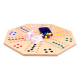 Travel Marble Chase (Cards N' Marbles) Wooden Board Game Set - Double-Sided 23" Wide Board - with Cloth Carry Bag