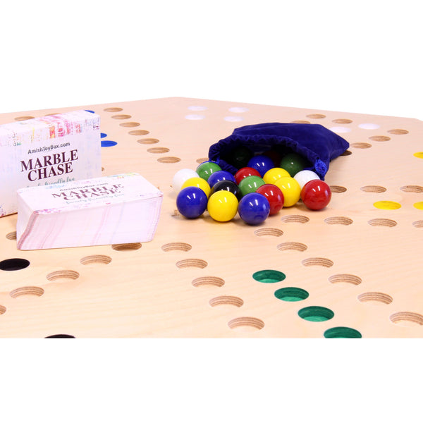 Travel Marble Chase Board Game Set, DoubleSided 23" Wide Board