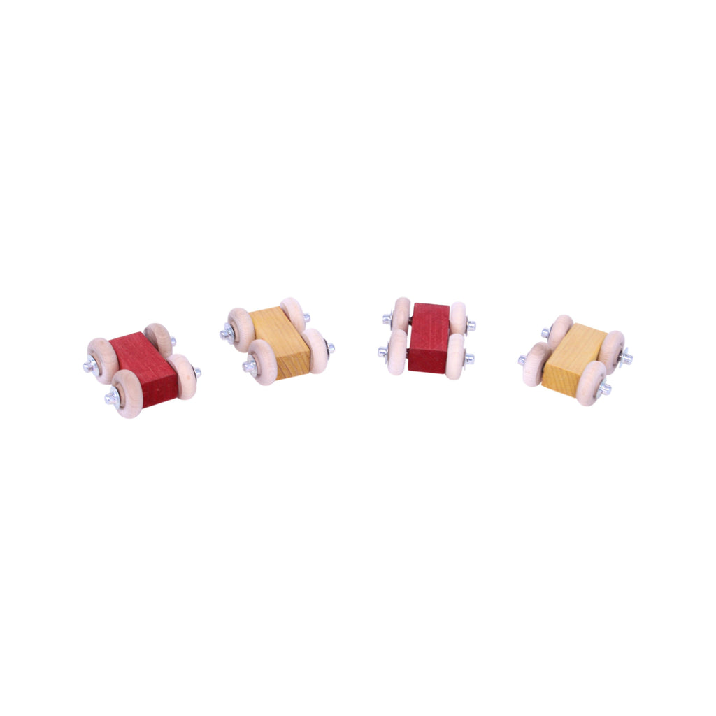 Set of 4 Wooden Replacement Cars For Car Roller Racetrack