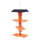 Deluxe Triple Deck Jelly-Cup Oriole Feeder with Orange Holder Pegs, Amish-Made
