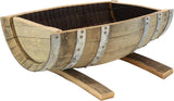 New! Rustic Flower Planter, Made from Real Wooden Whiskey Barrels, White Oak, Indoor or Outdoor