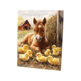 AmishToyBox.com Children's Puzzle - 20pc. Cute Barnyard Babies - Amish-Made - Floor Puzzle (Puppy with Chicks)