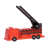 Amish-Made Wooden Toy Ladder Fire Truck, Kid-Safe Finish