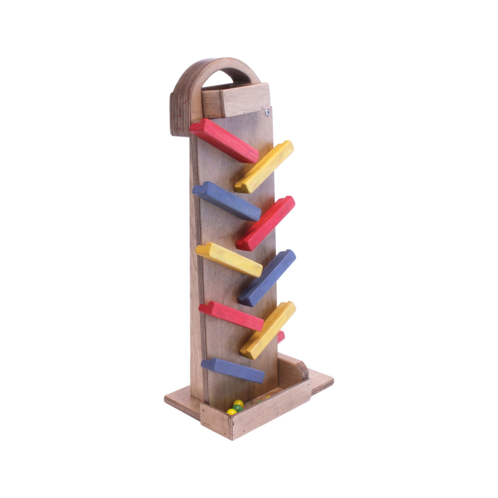 NEW! Wooden Marble Launcher Toy with Glass Marbles, Amish-Made