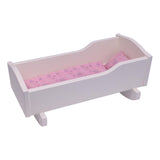 Amish-Made Wooden Rebekah's Collection Doll Cradle with Blanket Set