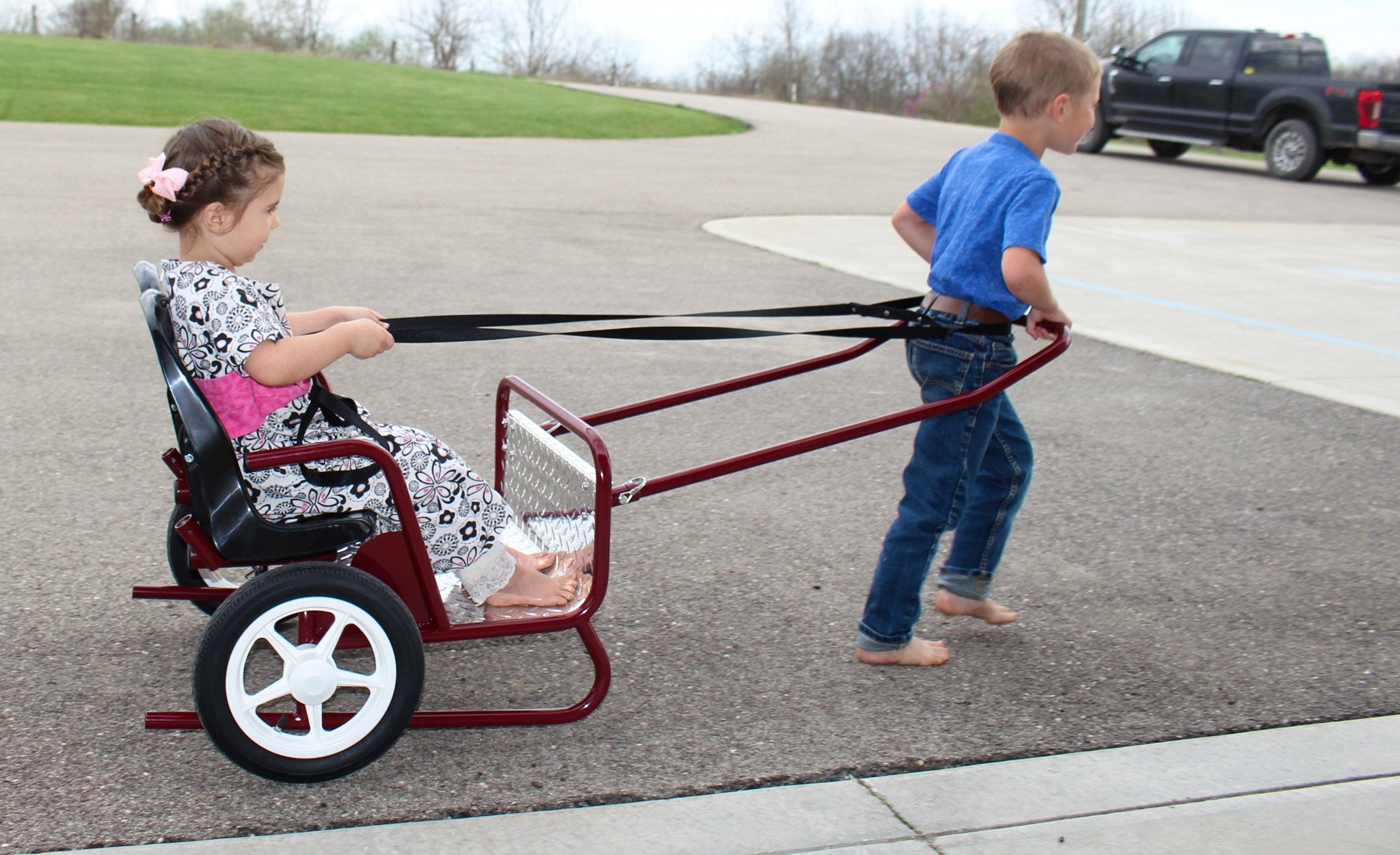 double play stroller Amishtoybx.com Children's Push-Pull Express Cart, Trailer, Convertible, Amish-Made, Lollipop Express Stroller or Horsie Cart