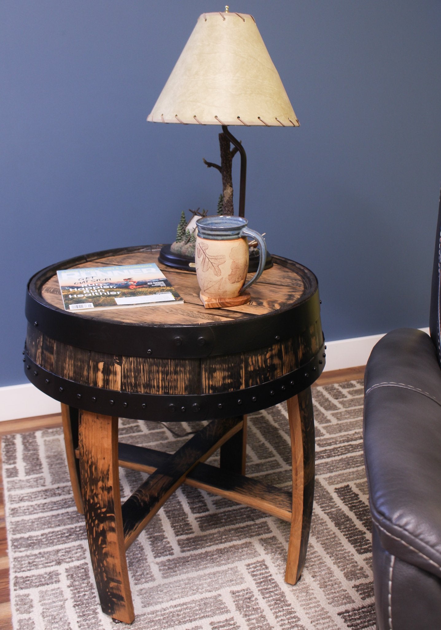 Barrel lamp table discount