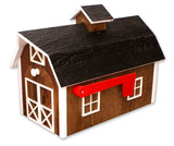 Amish-Made Wooden Mailbox, Dutch Barn Style, Post-Mount