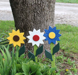 NEW! Decorative Flower Stake for Outdoor Décor, Amish-Made with Poly Lumber, Sunflower