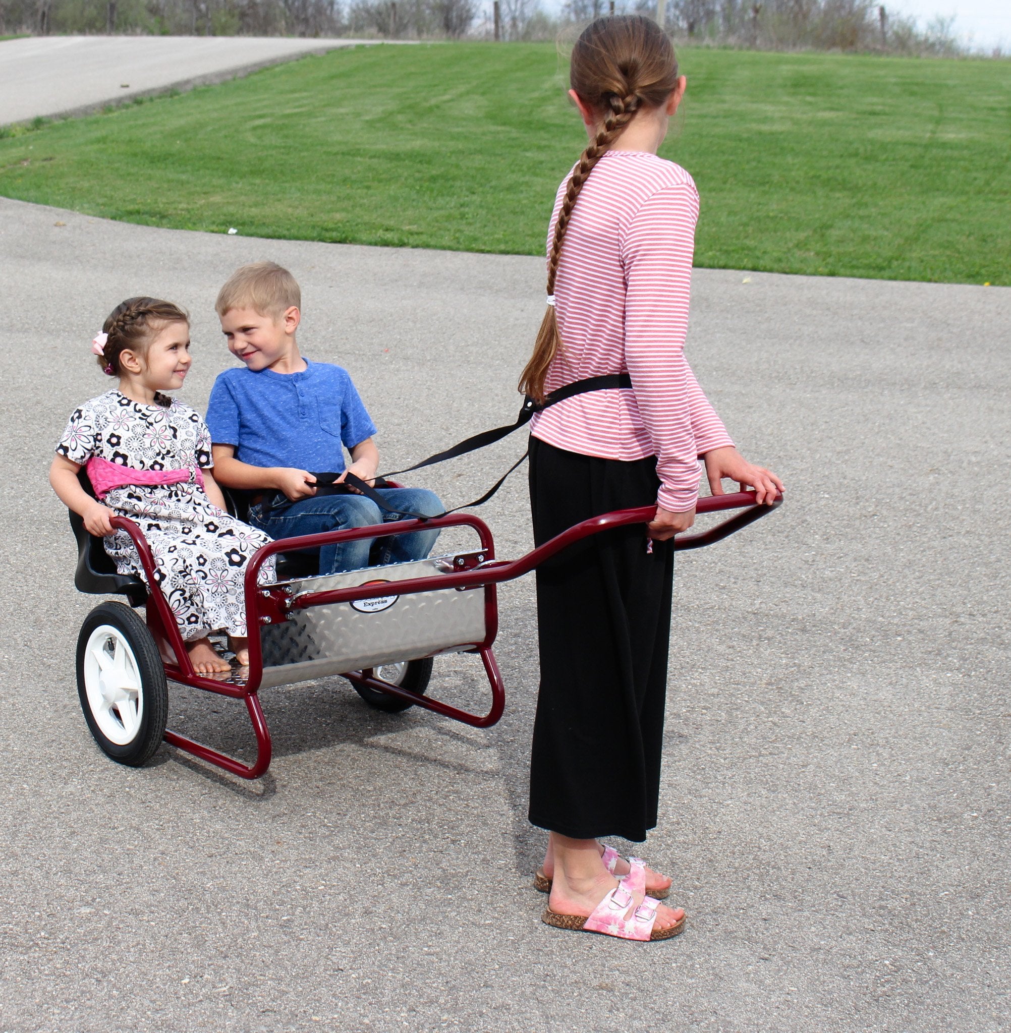 toddler and baby stroller combo Amishtoybx.com Children's Push-Pull Express Cart, Trailer, Convertible, Amish-Made, Lollipop Express Stroller or Horsie Cart