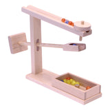 Wooden Marble Roller Machine Toy, Child-Safe Maple/Walnut Finish