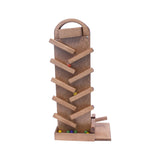 Wooden Marble Launcher Toy with Glass Marbles, Amish-Made