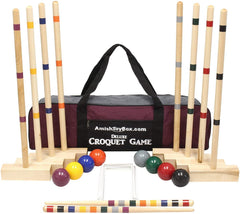 Family Tradition 8-Player Croquet Set with Wooden Maple Mallets
