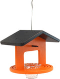 New Design! Oriole Bird Feeder, Poly Lumber Hanging Round Oriole Jelly and Orange Feeder with Grooves for Grip, Single Cup