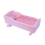Amish-Made Wooden Rebekah's Collection Doll Cradle with Blanket Set
