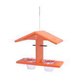 AmishToyBox.com Oriole Bird Feeder, Double-Cup Jelly Oriole Feeder with Pegs for Orange Halves