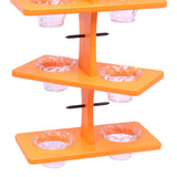 Deluxe Triple Deck Jelly-Cup Oriole Feeder with Orange Holder Pegs, Amish-Made