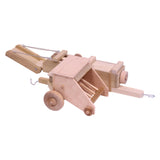 Amish-Made Wooden Hay Baler Toy with Folding Bale Chute
