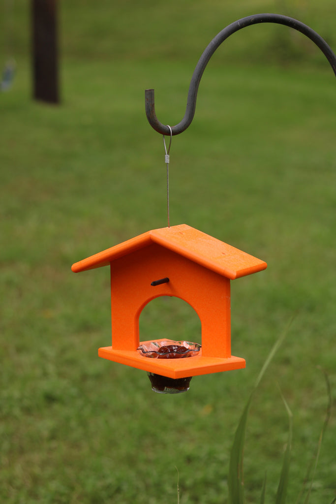 AmishToyBox.com Hanging Oriole Jelly and Orange Bird Feeder, Eco-Friendly Poly Lumber