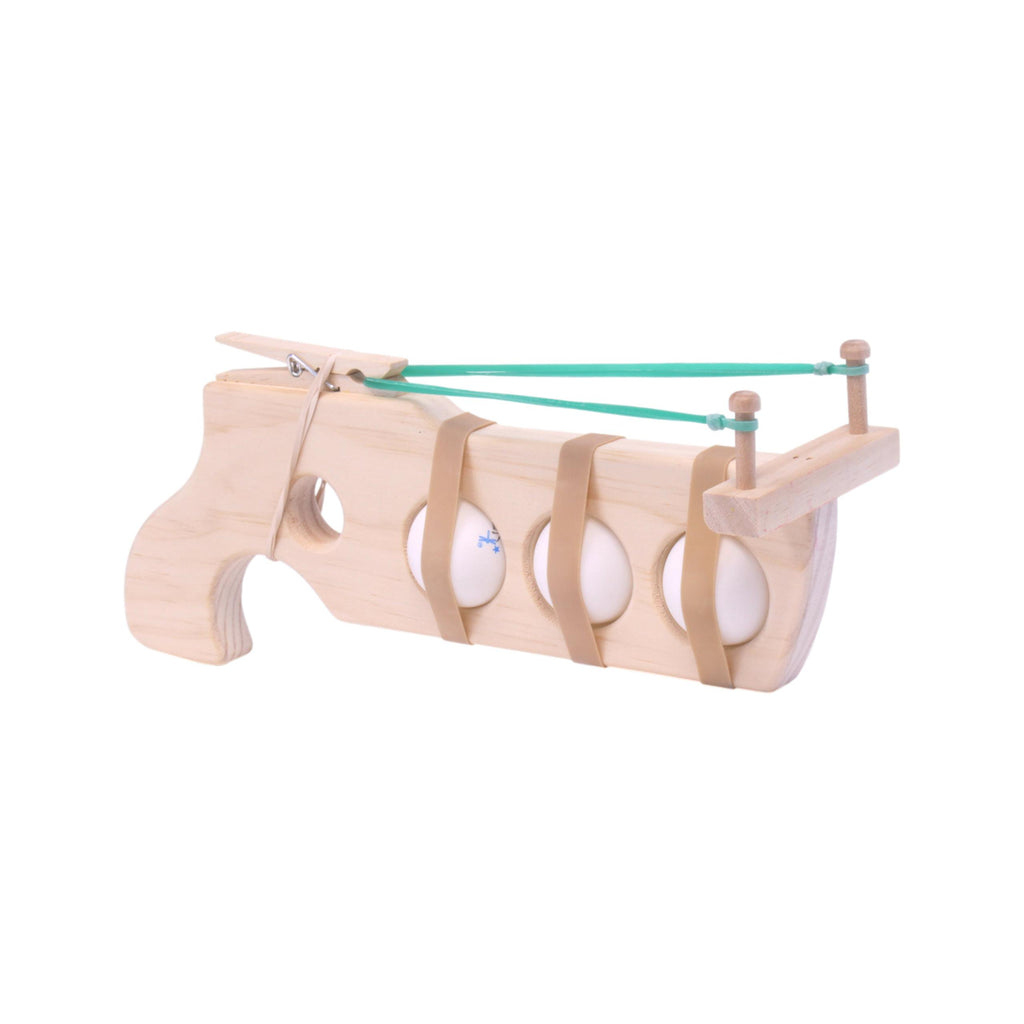 Amish-Made Wooden Ping-Pong Rubberband Gun Toy