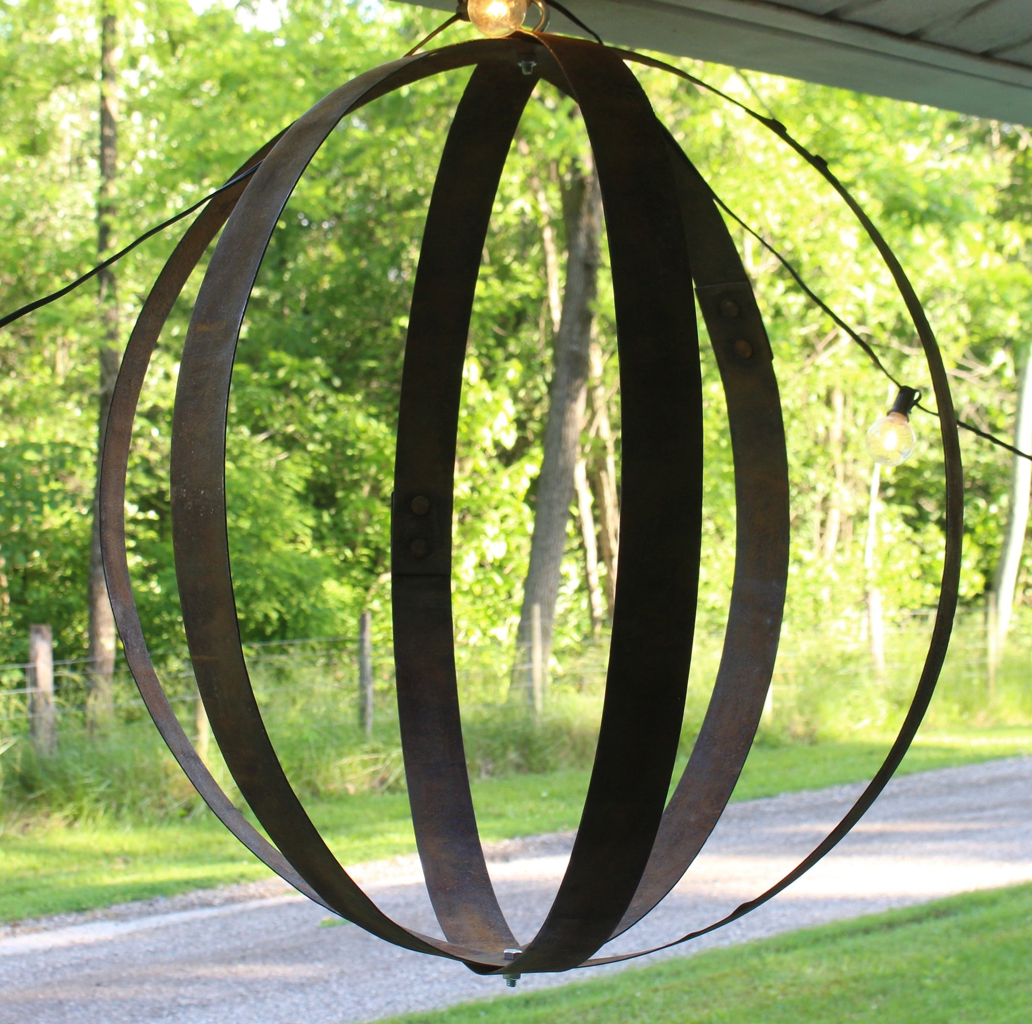 plant hanging rings Rustic Hanging Plant Holder, Made with Reclaimed Barrel Rings – AmishToyBox.com