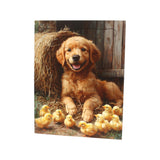 AmishToyBox.com Children's Puzzle - 20pc. Cute Barnyard Babies - Amish-Made - Floor Puzzle (Puppy with Chicks)