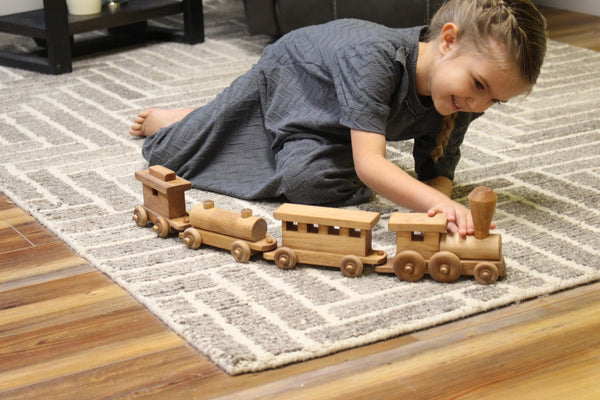Wooden Toy Train Play Set, 24