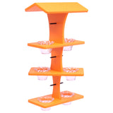 Deluxe Triple Deck Jelly-Cup Oriole Feeder with Orange Holder Pegs, Amish-Made