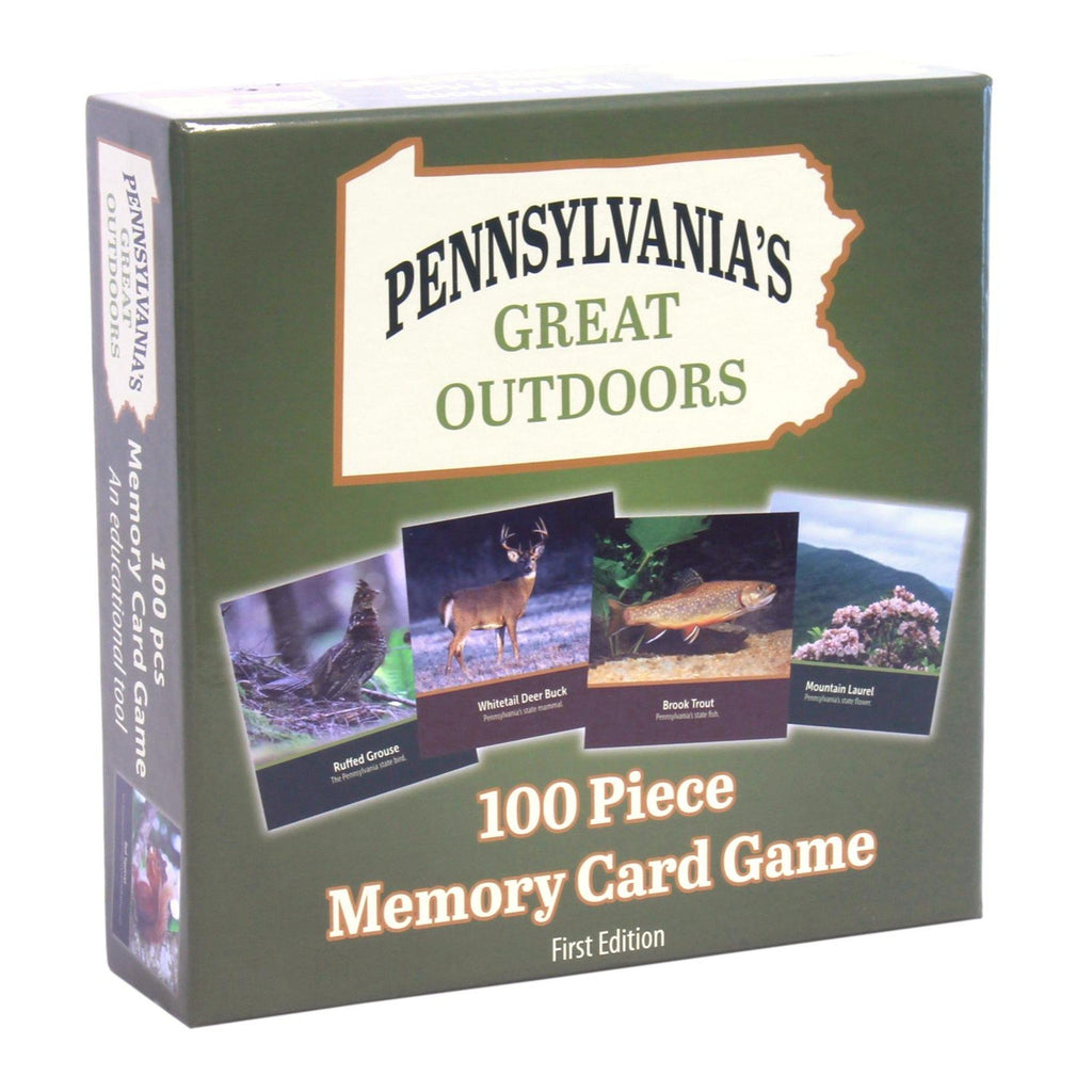 New! Great Outdoors 100 Piece Memory Card Game, Pennsylvania's Wildlife, Amish-Designed