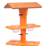 Deluxe Triple Deck Jelly-Cup Oriole Feeder with Orange Holder Pegs, Amish-Made