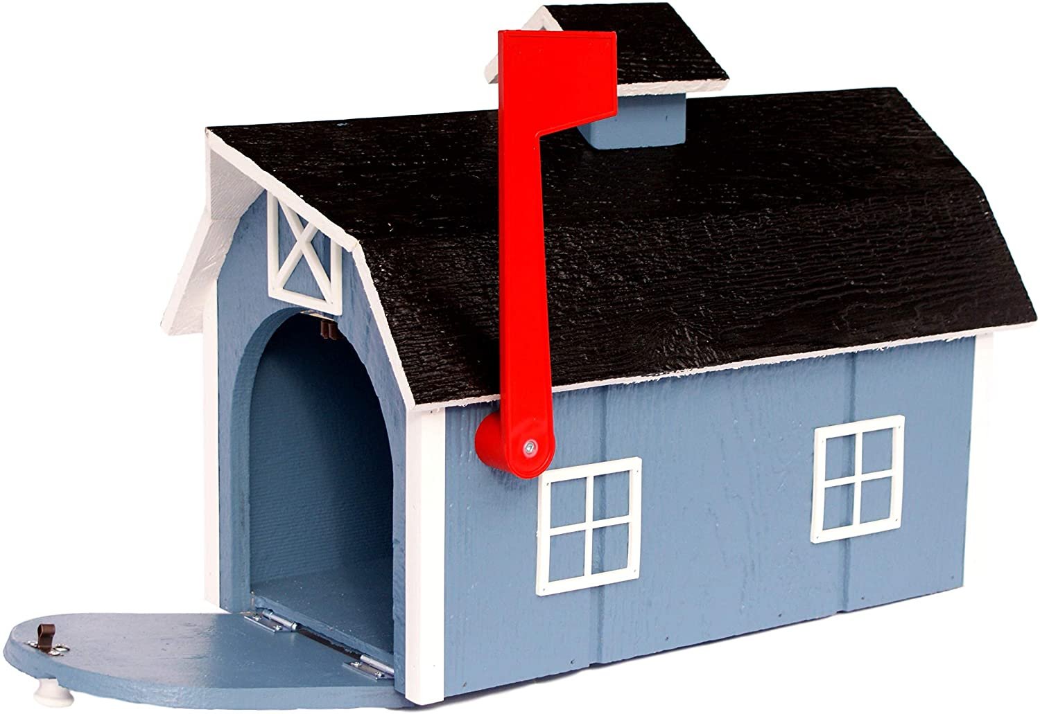 Amish Recycled Plastic Deluxe Mailbox, Cherrywood & White At