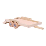 Amish-Made Wooden Flatbed Equipment Trailer Toy