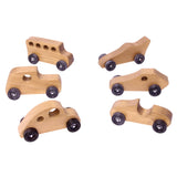 Amish-Made Wooden Cars, Set of 6 Toy Cars