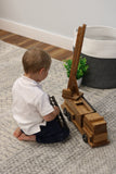 Amish-Crafted Wooden Ladder Fire Truck Toy