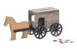 Amish-Made Wooden Horse & Buggy Penny Piggy Bank
