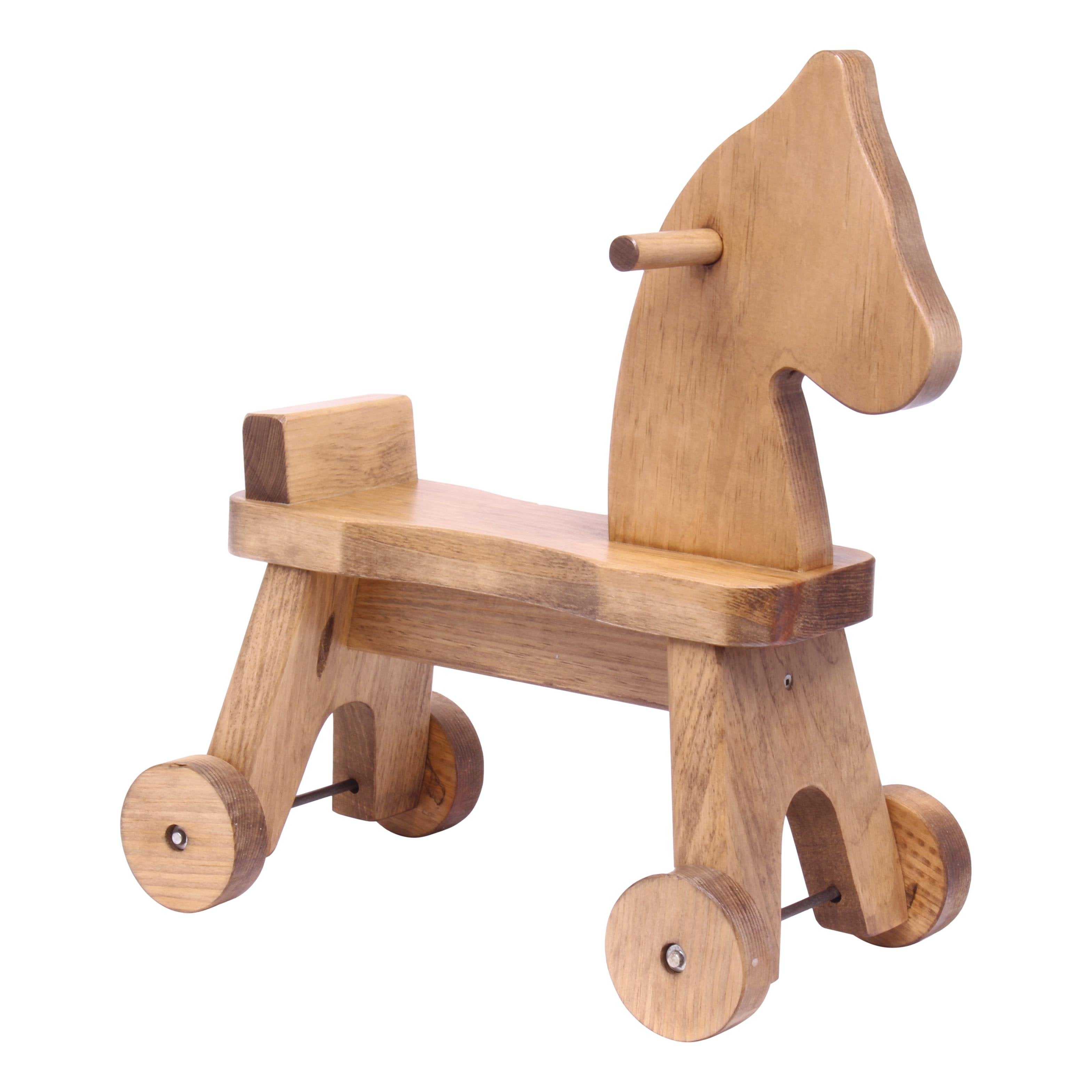 Amish-Made Wooden Riding Horse Toddler Ride Toy